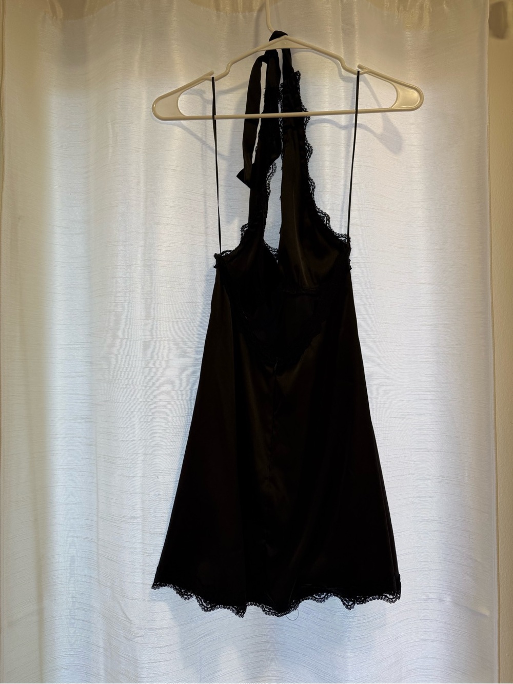 Lioness Black Satin Lace mini dress